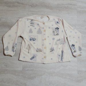 Vintage Artisans Sunchein Designs Winter Graphic Button Up Sweater Approx. M